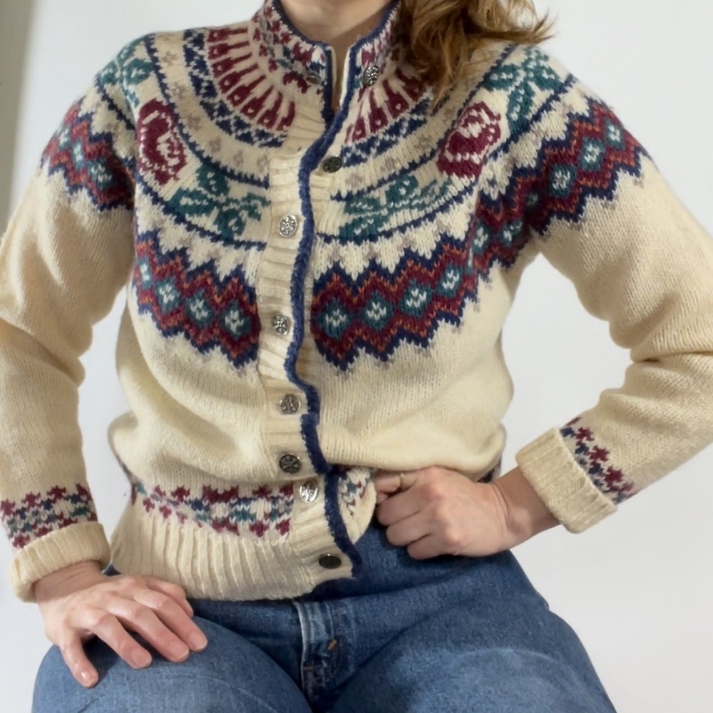 Woolrich Wool Nordic Fair Isle Holiday Cardigan